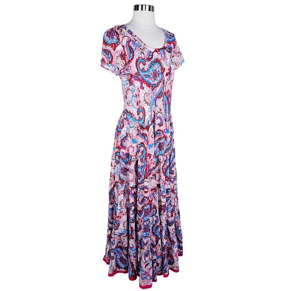 NEW Soft Surroundings Kara Flowy Jersey Midi Dress Framboise Paisley Size S - Picture 6 of 8